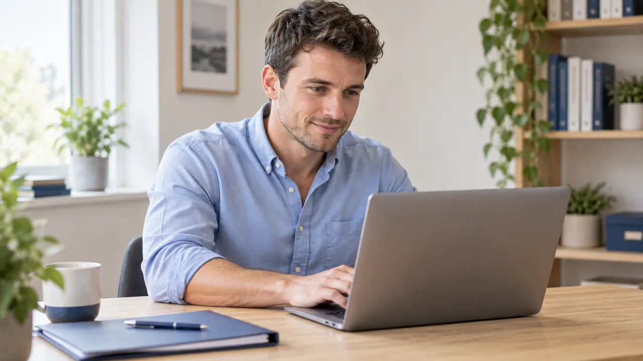 An applicant working through their application at a home desk.
